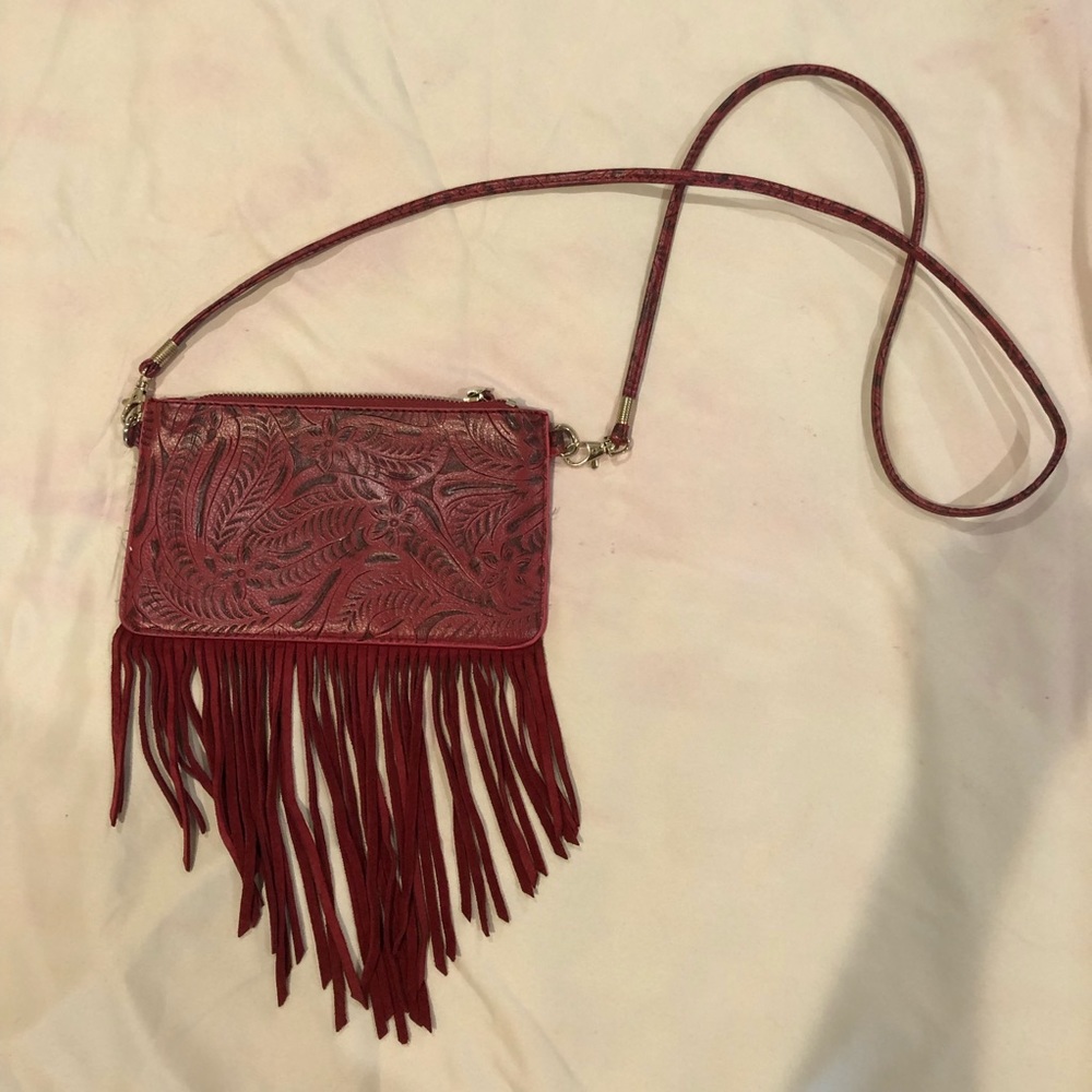 Fringe free people purse